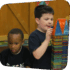 Two children building with magna-tiles in classroom