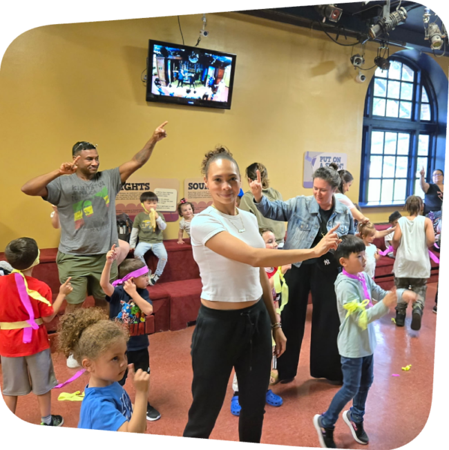 kids dancing in Portia's Playhouse