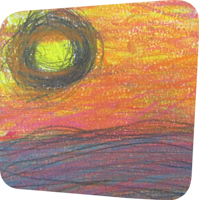 sunscape art made of bright pastel colors