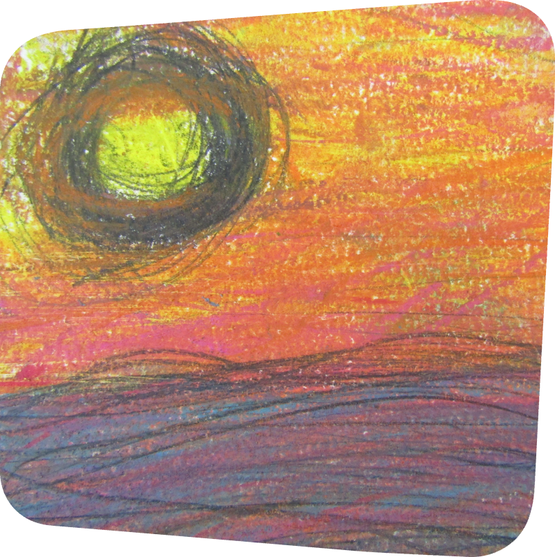 sunscape art made of bright pastel colors